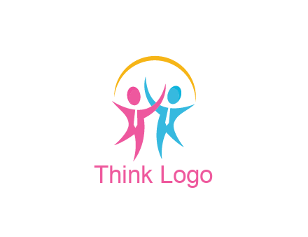 people icon with tie and swoosh