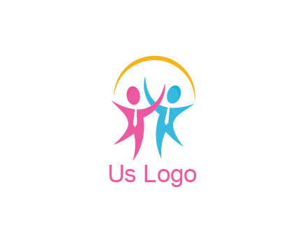 people icon with tie and swoosh