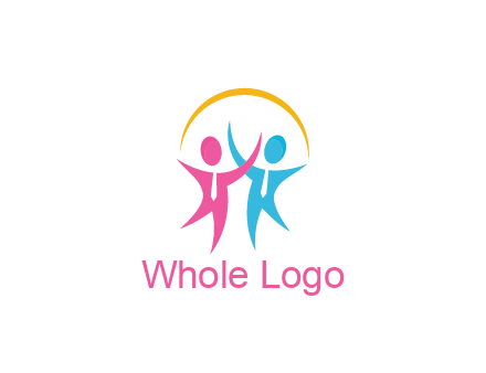 people icon with tie and swoosh