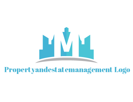 negative spacing letter M in cityscape