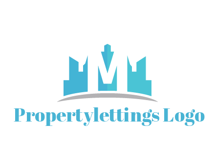 negative spacing letter M in cityscape
