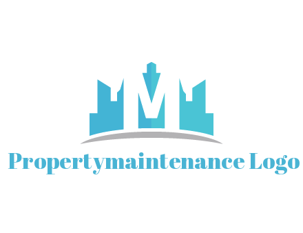 negative spacing letter M in cityscape