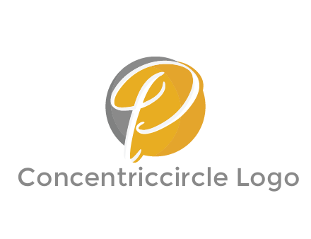 negative spacing script letter P in circle