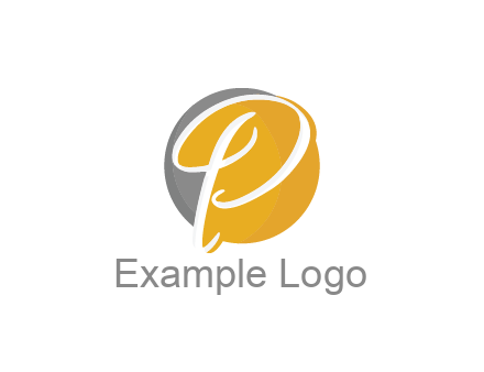 negative spacing script letter P in circle