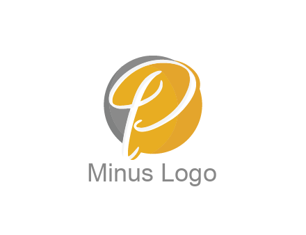 negative spacing script letter P in circle