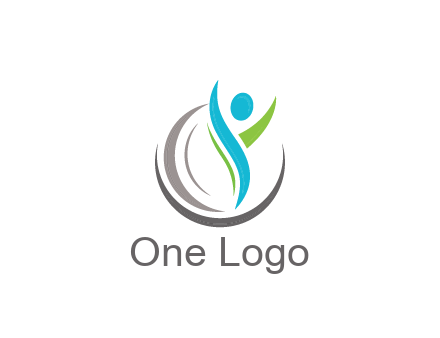 swooshes with circle forming people icon