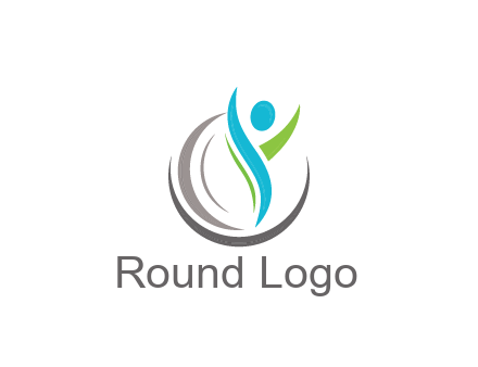 swooshes with circle forming people icon