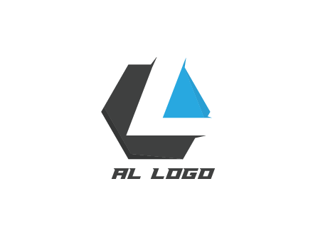 negative spacing letter L in hexagon