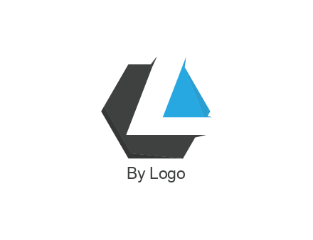 negative spacing letter L in hexagon