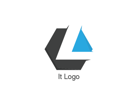 negative spacing letter L in hexagon