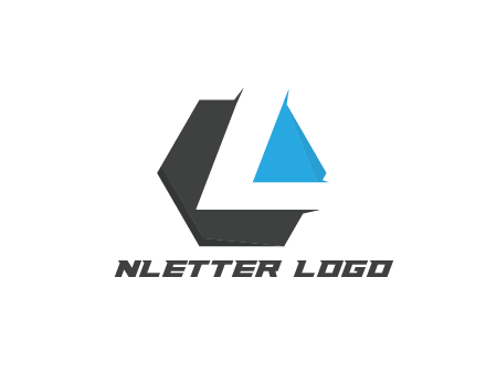 negative spacing letter L in hexagon
