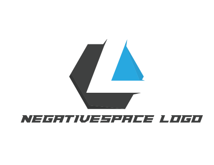 negative spacing letter L in hexagon