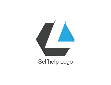 negative spacing letter L in hexagon
