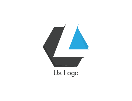 negative spacing letter L in hexagon