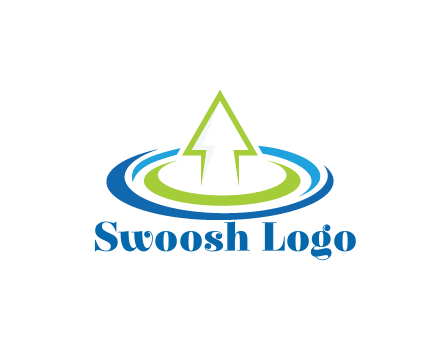 swooshes with arrow in middle