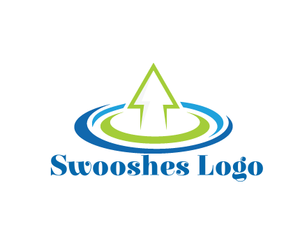 swooshes with arrow in middle