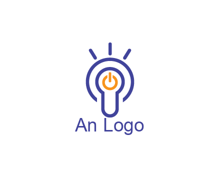 line art light bulb with power button