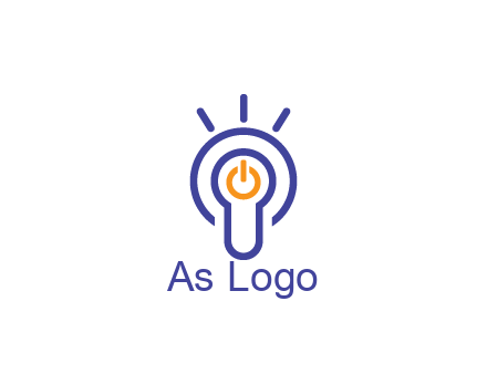 line art light bulb with power button