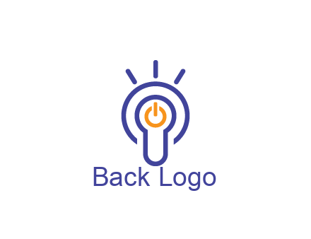 line art light bulb with power button