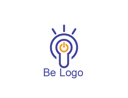 line art light bulb with power button
