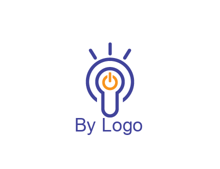 line art light bulb with power button