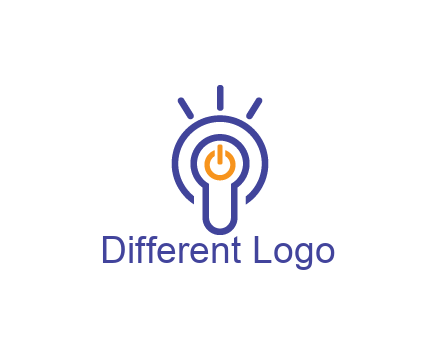 line art light bulb with power button
