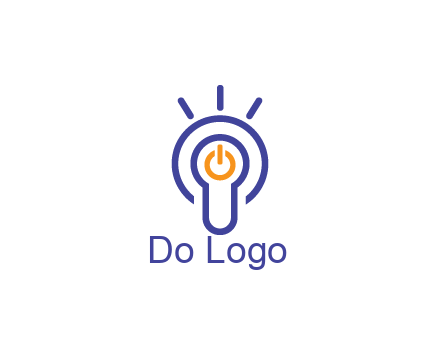 line art light bulb with power button