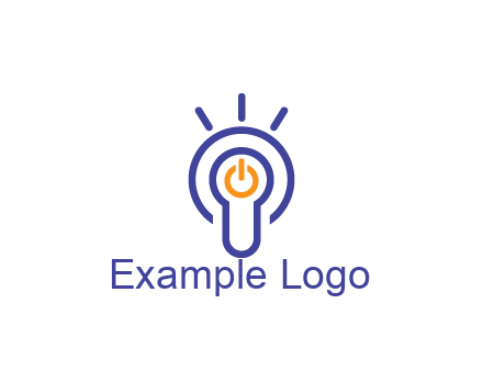 line art light bulb with power button