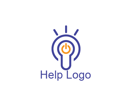 line art light bulb with power button