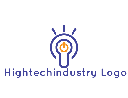 line art light bulb with power button