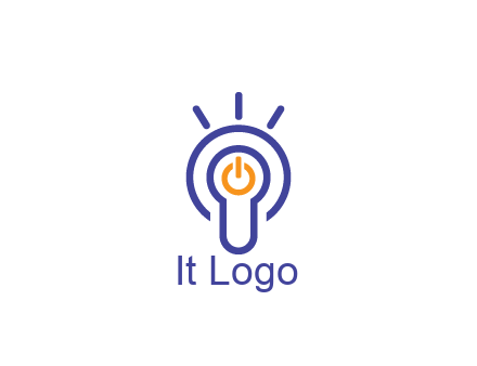 line art light bulb with power button