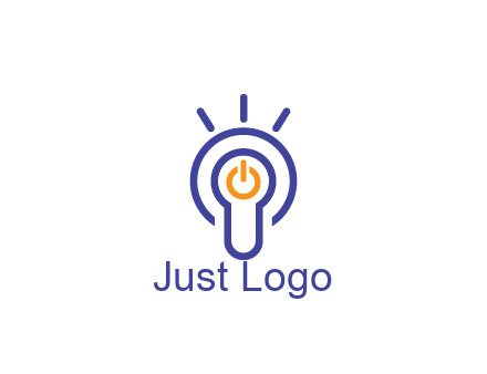 line art light bulb with power button