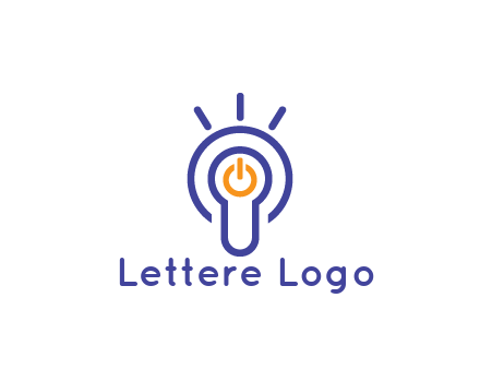 line art light bulb with power button