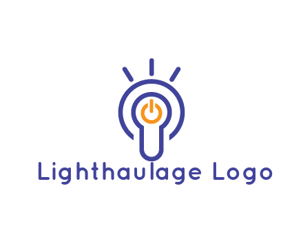 line art light bulb with power button