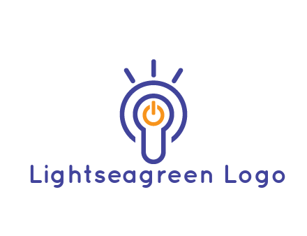 line art light bulb with power button