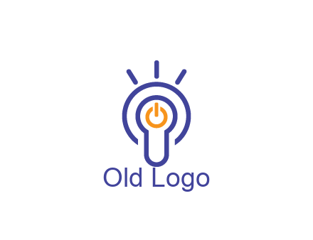 line art light bulb with power button