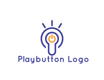 line art light bulb with power button