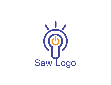 line art light bulb with power button