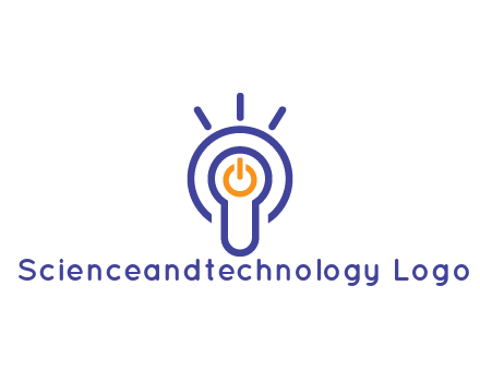 line art light bulb with power button