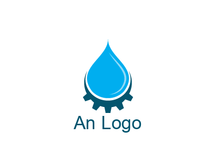 water droplet with half gear