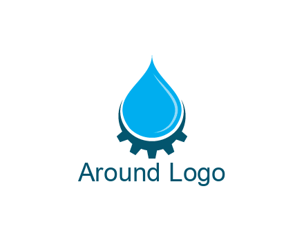 water droplet with half gear
