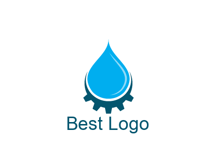 water droplet with half gear