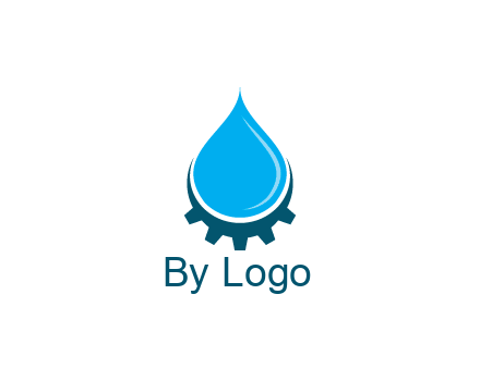 water droplet with half gear