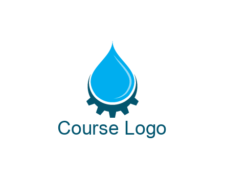 water droplet with half gear