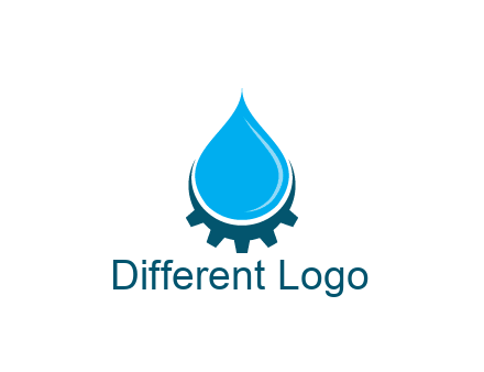 water droplet with half gear