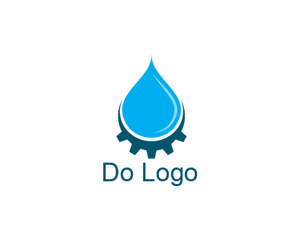 water droplet with half gear