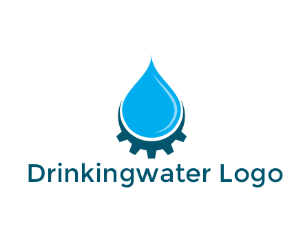 water droplet with half gear
