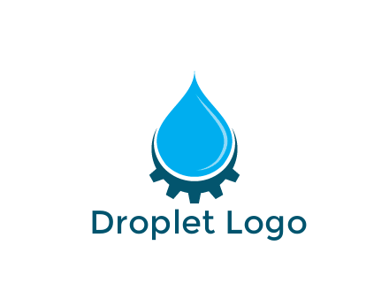 water droplet with half gear
