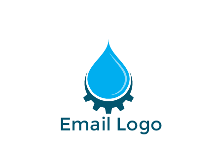 water droplet with half gear