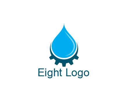 water droplet with half gear